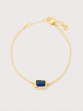 NWT Kate Spade Molten Glass Cubic Zirconia Solitaire Bracelet Dark Blue